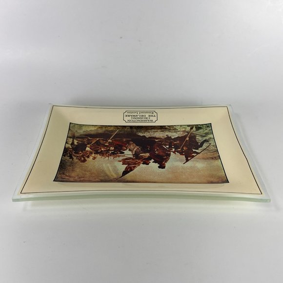 Vtg Washington Crossing The Delaware Trinket Candy Tray Glass Emmanuel Leutze - Picture 5 of 8
